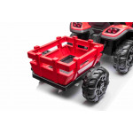 Elektrický traktor Blast s vlečkou - červená